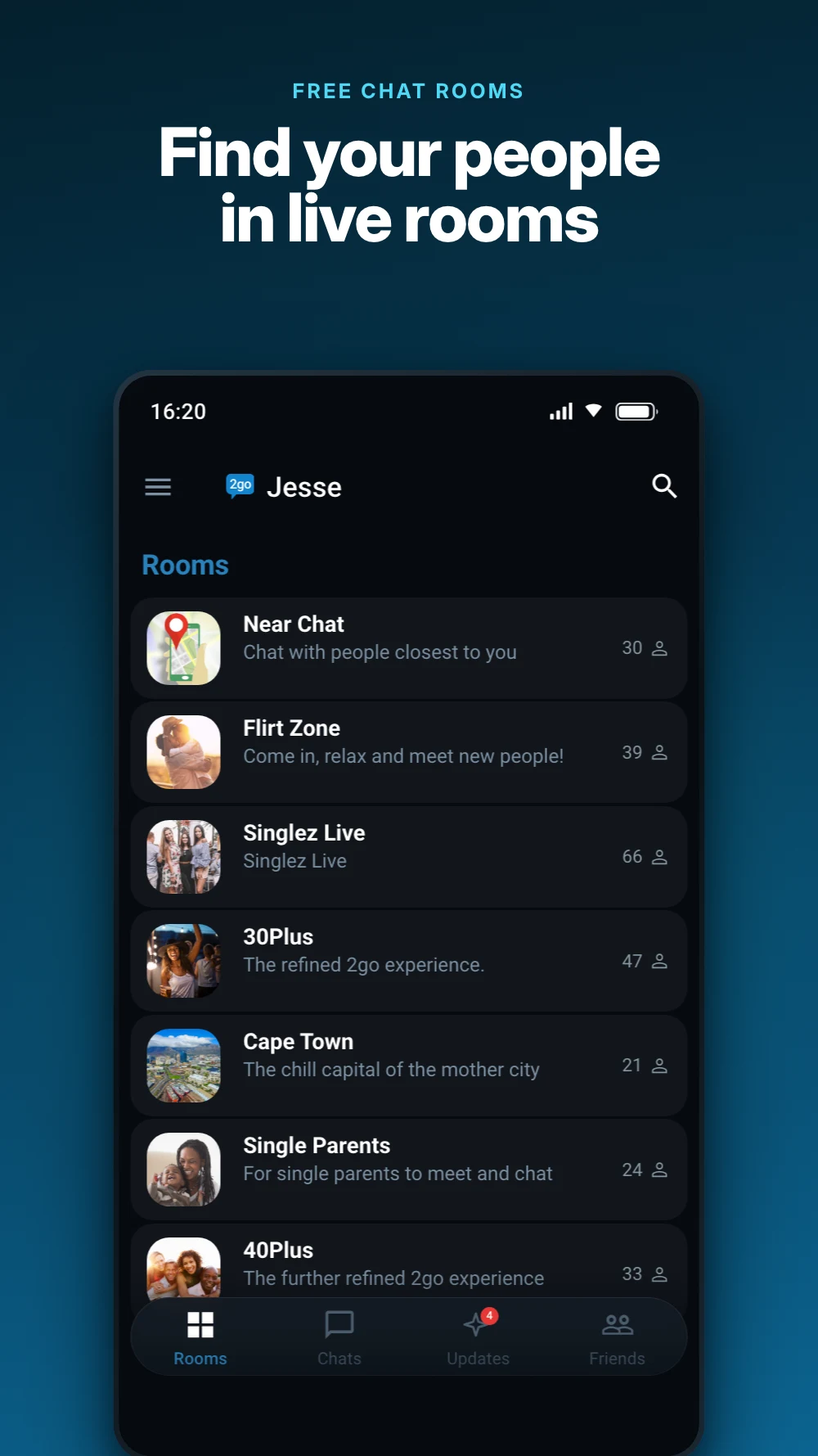 2go Chat - Chat Rooms & Dating screenshot