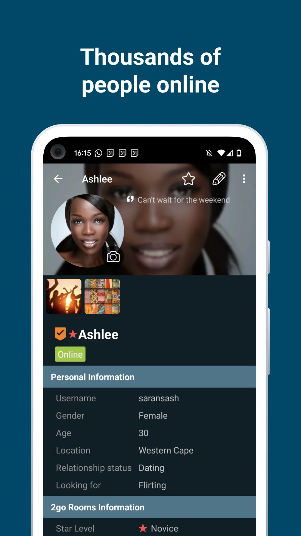 2go Chat - Chat Rooms & Dating screenshot